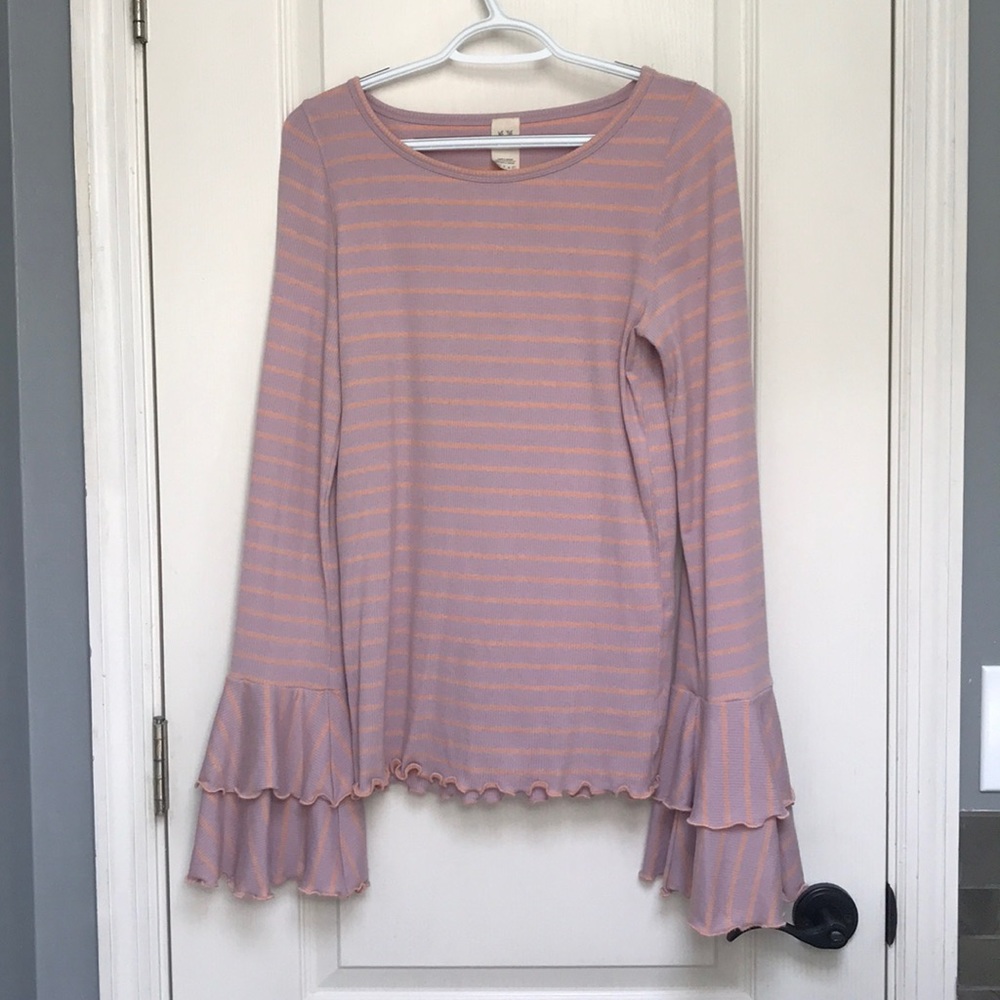 Free People flare long sleeve shirt Size Large